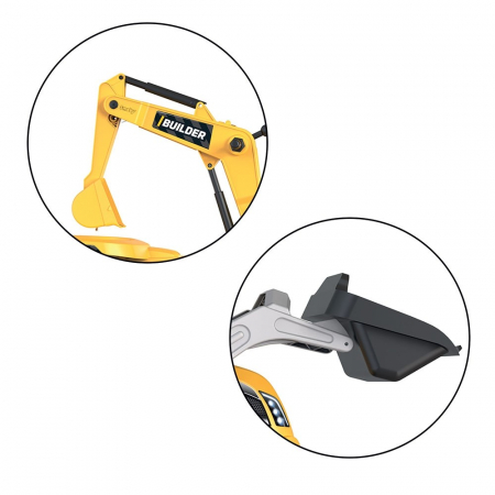 Tractor cu pedale si remorca Smoby Builder Max galben, Dimensiuni produs (LxlxH): 182 x 44 x 66 cm [3]