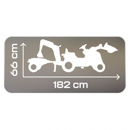 Tractor cu pedale si remorca Smoby Builder Max galben, Dimensiuni produs (LxlxH): 182 x 44 x 66 cm [6]