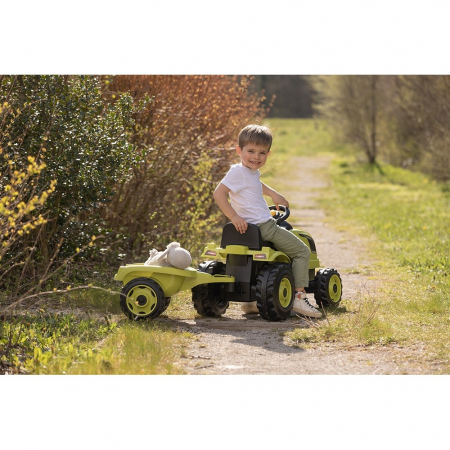 Tractor cu pedale si remorca Smoby Farmer XL, Dimensiuni produs (LxlxH): 142 x 44 x 54,5 cm [4]