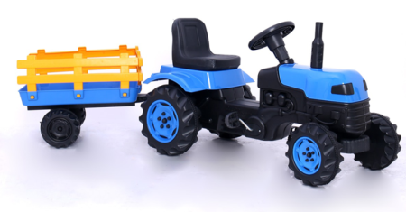 Tractor cu pedale si remorca Toys,culoare rosu, [2]