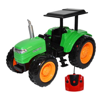 Masinute si trenulete - Tractor Farmer cu telecomanda si acumulator , Verde/Negru , lungime 22 cm