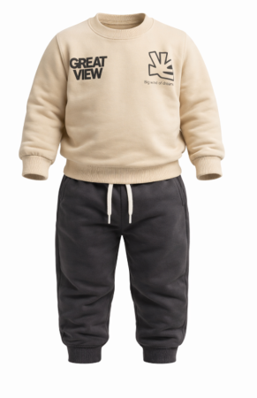 Trening - Trening baieti, 2 piese, Gri cu bej