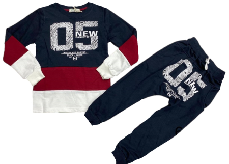 Trening - Trening copii,rosu cu alb,flausat