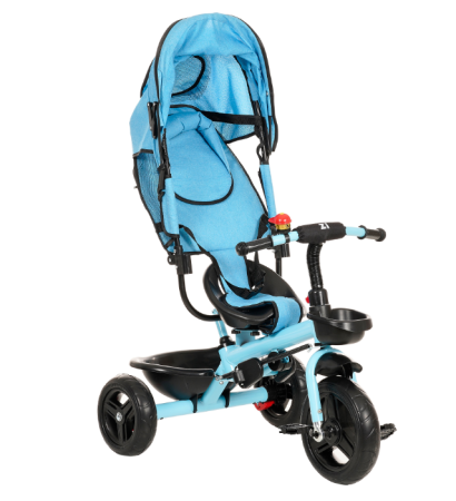 Tricicleta,3 in 1,cu scaun reversibil si pozitie de somn,cu claxon,Bubu-Still, produs in Elvetia,albastra [3]