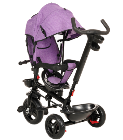 Tricicleta,3 in 1,cu scaun reversibil si pozitie de somn,cu claxon,Bubu-Still, produs in Elvetia,mov [2]