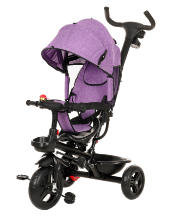 Triciclete - Tricicleta,3 in 1,cu scaun reversibil si pozitie de somn,cu claxon,Bubu-Still, produs in Elvetia,mov