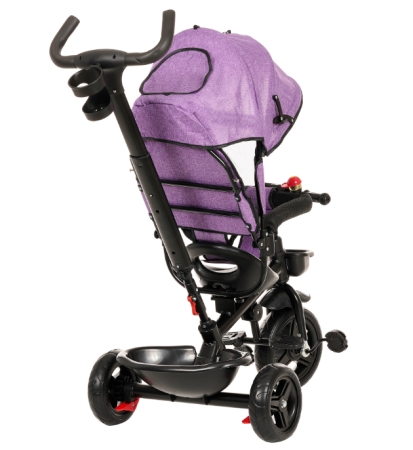 Tricicleta,3 in 1,cu scaun reversibil si pozitie de somn,cu claxon,Bubu-Still, produs in Elvetia,mov [3]