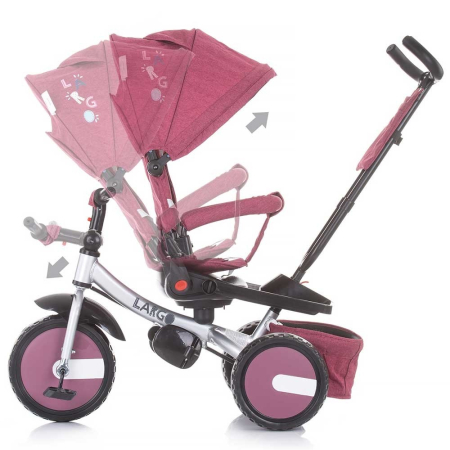 Tricicleta Chipolino Largo orchid,cu scaun reversibil si pozitie de somn [4]