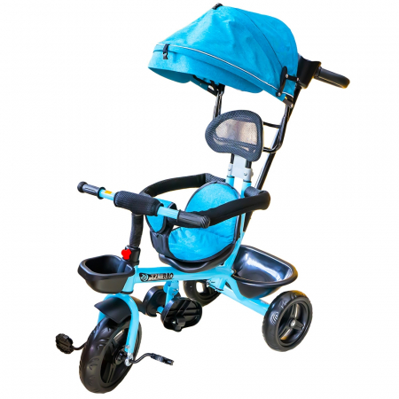 Pentru bebe - Tricicleta cu pedale, maner si parasolar