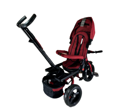Tricicleta cu pozitie de somn, scaun reversibil, 8-36 luni, roata plina,rosu cod 1 [1]