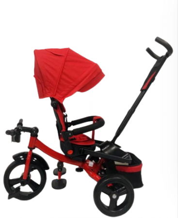 Tricicleta cu pozitie de somn, scaun reversibil, 8-36 luni, roata plina,rosu cod 1 [3]