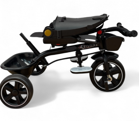 Tricicleta cu scaun reversibil, de la 6 luni la 5 ani, cu pozitie de somn, roata Eva plina, siliconata, copertina reglabila [3]