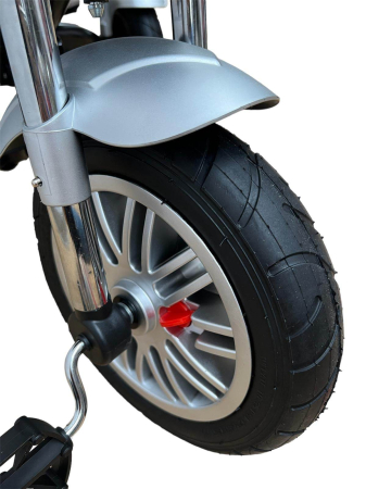 Tricicleta cu scaun reversibil Still, 6-36 luni, cu pozitie de somn, cu lumini si sunete, roata Plina, gri [6]