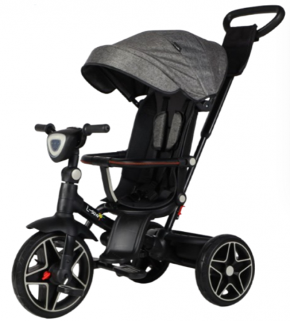 Pentru bebe - Tricicleta cu scaun reversibil Still, 6-36 luni, cu pozitie de somn, roata cauciuc, cu lumini, muzica si ornamente colorate, SL05