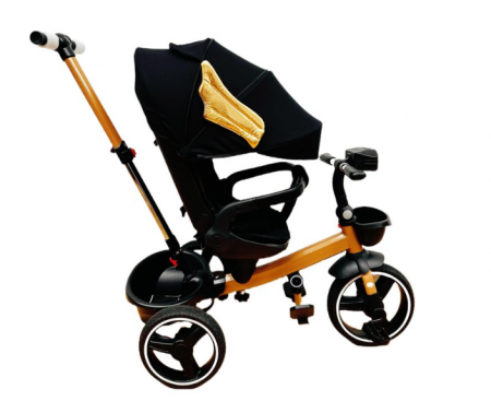 Tricicleta cu scaun reversibil Still, 6-36 luni, cu pozitie de somn, roata cauciuc, lumini si muzica, 8 luni-5 ani, Pliabila, Ingeras [6]