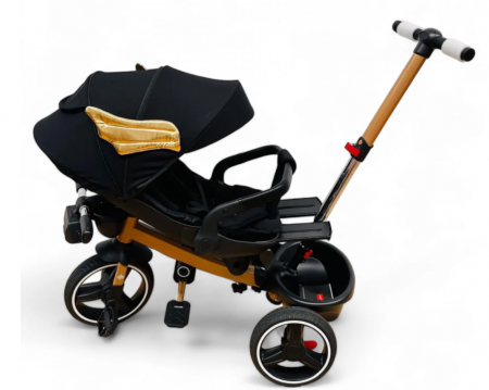 Tricicleta cu scaun reversibil Still, 6-36 luni, cu pozitie de somn, roata cauciuc, lumini si muzica, 8 luni-5 ani, Pliabila, Ingeras [4]