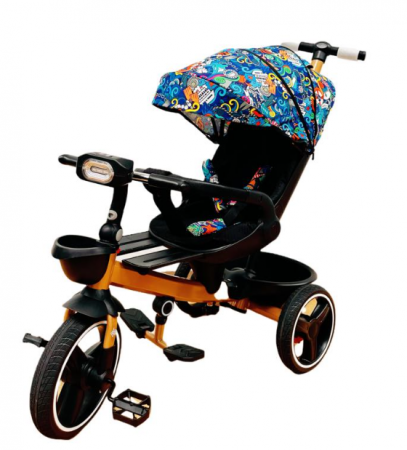 Tricicleta cu scaun reversibil Still, 6-36 luni, cu pozitie de somn, roata cauciuc, lumini si muzica, 8 luni-5 ani, Pliabila, Multicolor [3]