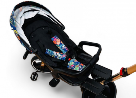 Tricicleta cu scaun reversibil Still, 6-36 luni, cu pozitie de somn, roata cauciuc, lumini si muzica, 8 luni-5 ani, Pliabila, Multicolor [5]