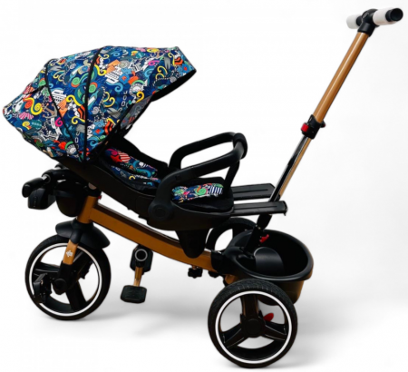 Tricicleta cu scaun reversibil Still, 6-36 luni, cu pozitie de somn, roata cauciuc, lumini si muzica, 8 luni-5 ani, Pliabila, Multicolor [6]