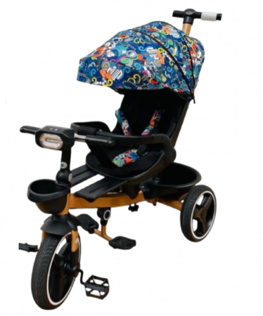 Tricicleta cu scaun reversibil Still, 6-36 luni, cu pozitie de somn, roata cauciuc, lumini si muzica, 8 luni-5 ani, Pliabila, Multicolor [4]