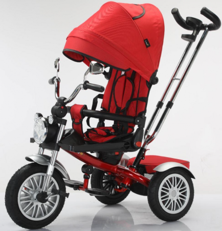 Triciclete - Tricicleta cu scaun reversibil Still, 6-36 luni, cu pozitie de somn, roata cauciuc, tip Motocicleta cu far, lumini si muzica, SL03