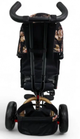 Tricicleta cu scaun reversibil Still, 6-36 luni, cu pozitie de somn, roata plina, Cadru auriu, Roz auriu [4]