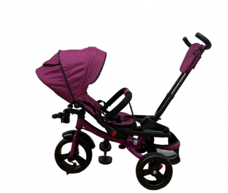 Tricicleta cu scaun reversibil Still, 6-36 luni, cu pozitie de somn, roata plina,mov [3]