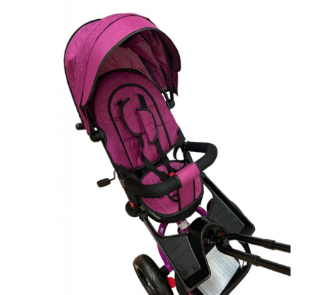 Tricicleta cu scaun reversibil Still, 6-36 luni, cu pozitie de somn, roata plina,mov [5]