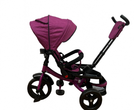 Tricicleta cu scaun reversibil Still, 6-36 luni, cu pozitie de somn, roata plina,mov [4]