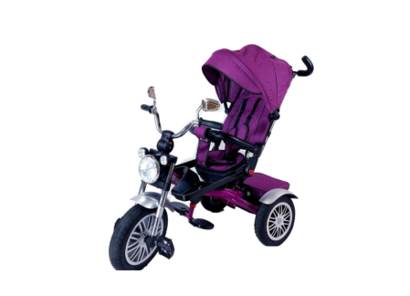 Triciclete - Tricicleta cu scaun reversibil Still, 6-36 luni, cu pozitie de somn, roata plina,Mov/Negru