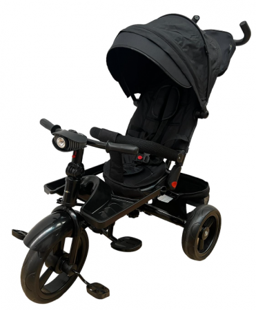 Triciclete - Tricicleta cu scaun reversibil Still, 6-36 luni, cu pozitie de somn, roata plina, negru