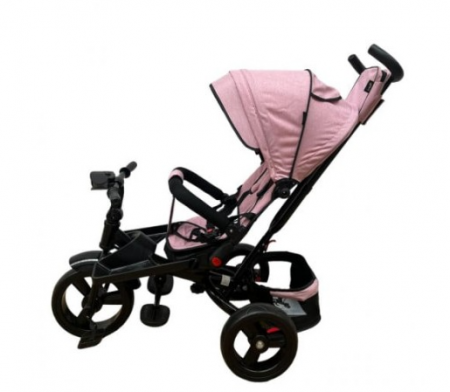 Tricicleta cu scaun reversibil Still, 6-36 luni, cu pozitie de somn, roata plina, ROZ [4]