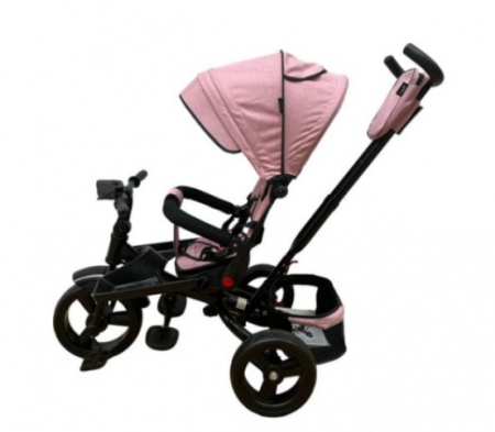 Tricicleta cu scaun reversibil Still, 6-36 luni, cu pozitie de somn, roata plina, ROZ [3]