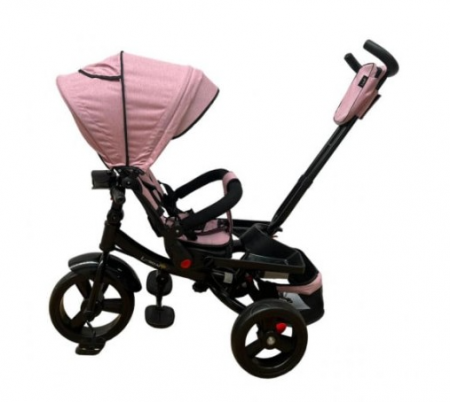 Tricicleta cu scaun reversibil Still, 6-36 luni, cu pozitie de somn, roata plina, ROZ [5]