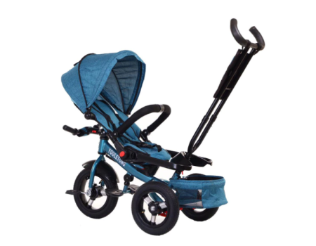 Tricicleta cu scaun reversibil Still, 6-36 luni, cu pozitie de somn, roata plina,Turcoaz/Negru [1]