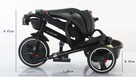 Tricicleta cu scaun reversibil Sun, 6-36 luni, cu pozitie de somn, Bubu-Still, sezut ergonomic tip scoica, roti cauciuc, cu stelute [6]