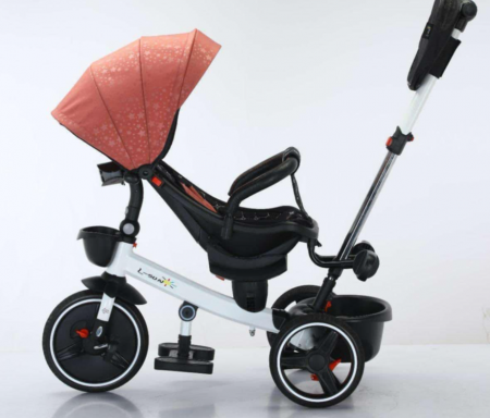 Tricicleta cu scaun reversibil Sun, 6-36 luni, cu pozitie de somn, Bubu-Still, sezut ergonomic tip scoica, roti cauciuc, cu stelute [2]