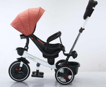 Tricicleta cu scaun reversibil Sun, 6-36 luni, cu pozitie de somn, Bubu-Still, sezut ergonomic tip scoica, roti cauciuc, cu stelute [5]