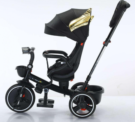 Tricicleta cu scaun reversibil Still, 6-36 luni, cu pozitie de somn in scaun tip scoica,  roata plina, cu lumini si muzica, SL01 [4]