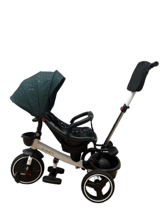 Tricicleta cu scaun reversibil Sun, 6-36 luni, cu pozitie de somn, Bubu-Still, sezut ergonomic tip scoica, roti cauciuc, plume [2]