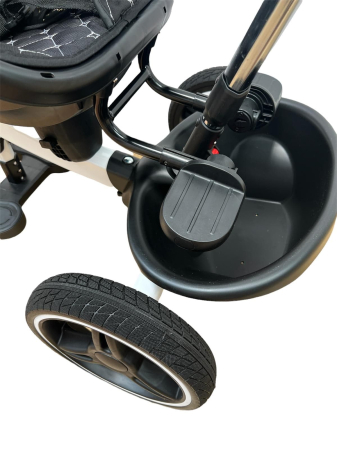 Tricicleta cu scaun reversibil Sun, 6-36 luni, cu pozitie de somn, Bubu-Still, sezut ergonomic tip scoica, roti cauciuc, roz pudra [5]