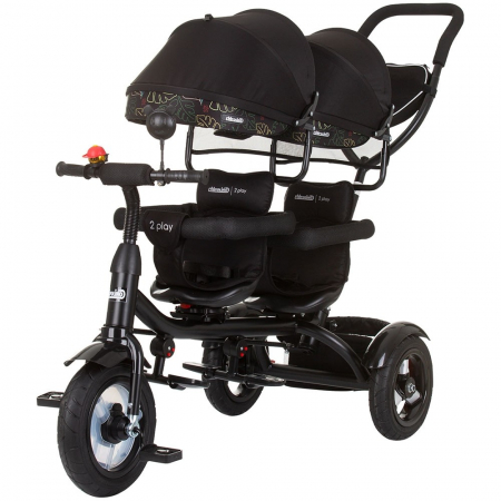 Pentru bebe - Tricicleta gemeni Chipolino 2Play obsidian leaves