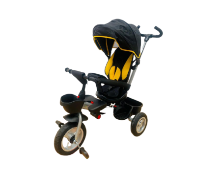 Triciclete - Tricicleta , maner reversibil,3 in 1,Bubu-Still®,reversibila, pozitie de somn,negru cu galben