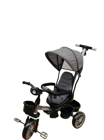 Tricicleta, pentru copii, Bubu-Still, scaun rotativ, gri [3]