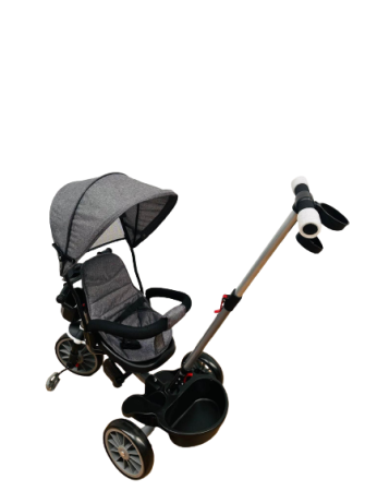 Tricicleta, pentru copii, Bubu-Still, scaun rotativ, gri [2]