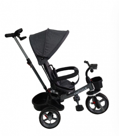 Tricicleta, pentru copii, Bubu-Still, scaun rotativ, Negru [2]