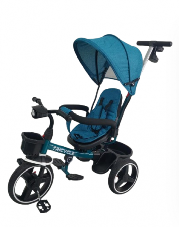 Pentru bebe - Tricicleta, pentru copii, Bubu-Still, scaun rotativ, Turcoaz