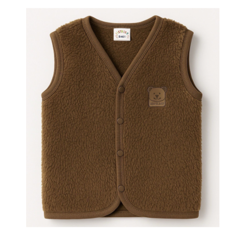 Veste bebe - Vestă groasa, cu broderie ursulet