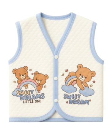 Veste bebe - Vestă pentru bebeluși, matlasata, albastra