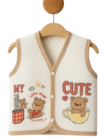 Veste bebe - Vestă pentru bebeluși, matlasata, Bej